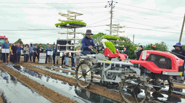 밭농업(배추) 기계화 위한 농기계 현장 연시회 사진
