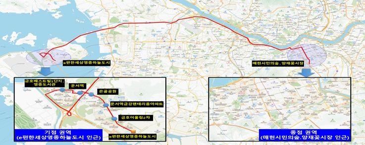 노선도 및 주요 정류장