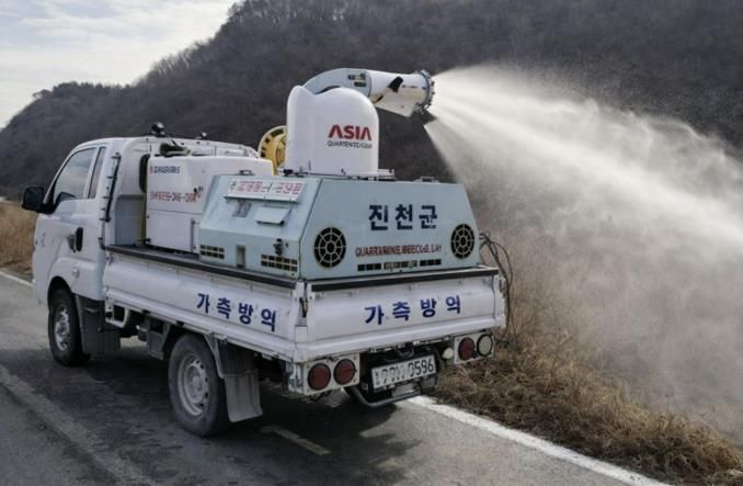 철새 도래지 방역차량 사진