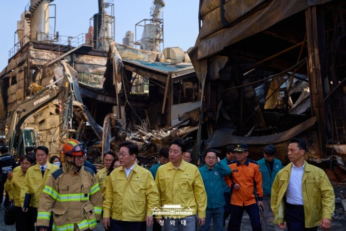 대전 공장 화재 현장 방문(청와대)